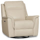 Aiden Light Gray Leather Power Glider Recliner With Power Headrest
