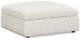Cruz White Fabric Ottoman