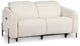 Zuri White Velvet Power Reclining Loveseat W/ Power Headrest