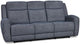 Walker Blue Fabric Power Reclining Sofa W/ Power Headrest
