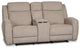 Walker Beige Fabric Reclining Console Loveseat