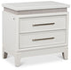 Alessandria White Lighted Nightstand