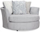 Kylie Light Gray Fabric Swivel Chair