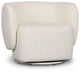 Cleo Light Beige Fabric Swivel Accent Chair