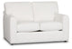 Rhodes White Fabric Loveseat