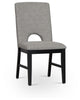 Oxford Gray Curved Upholstered Side Chair